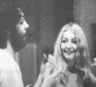Paul McCartney & Mary Hopkin in the studio.