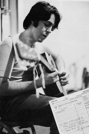 Paul rehearsing for the album Abbey Road