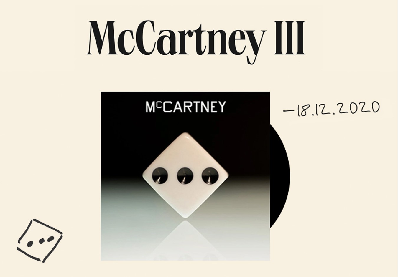 McCartney III album cover, designed by Ed Ruscha, 2020.
